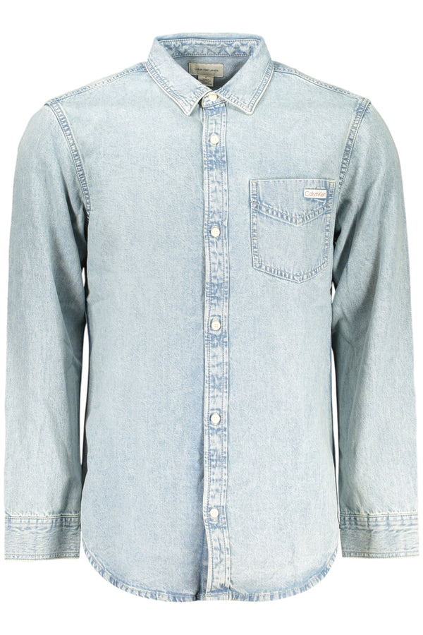 CALVIN KLEIN CAMICIA MANICHE LUNGHE UOMO AZZURRO