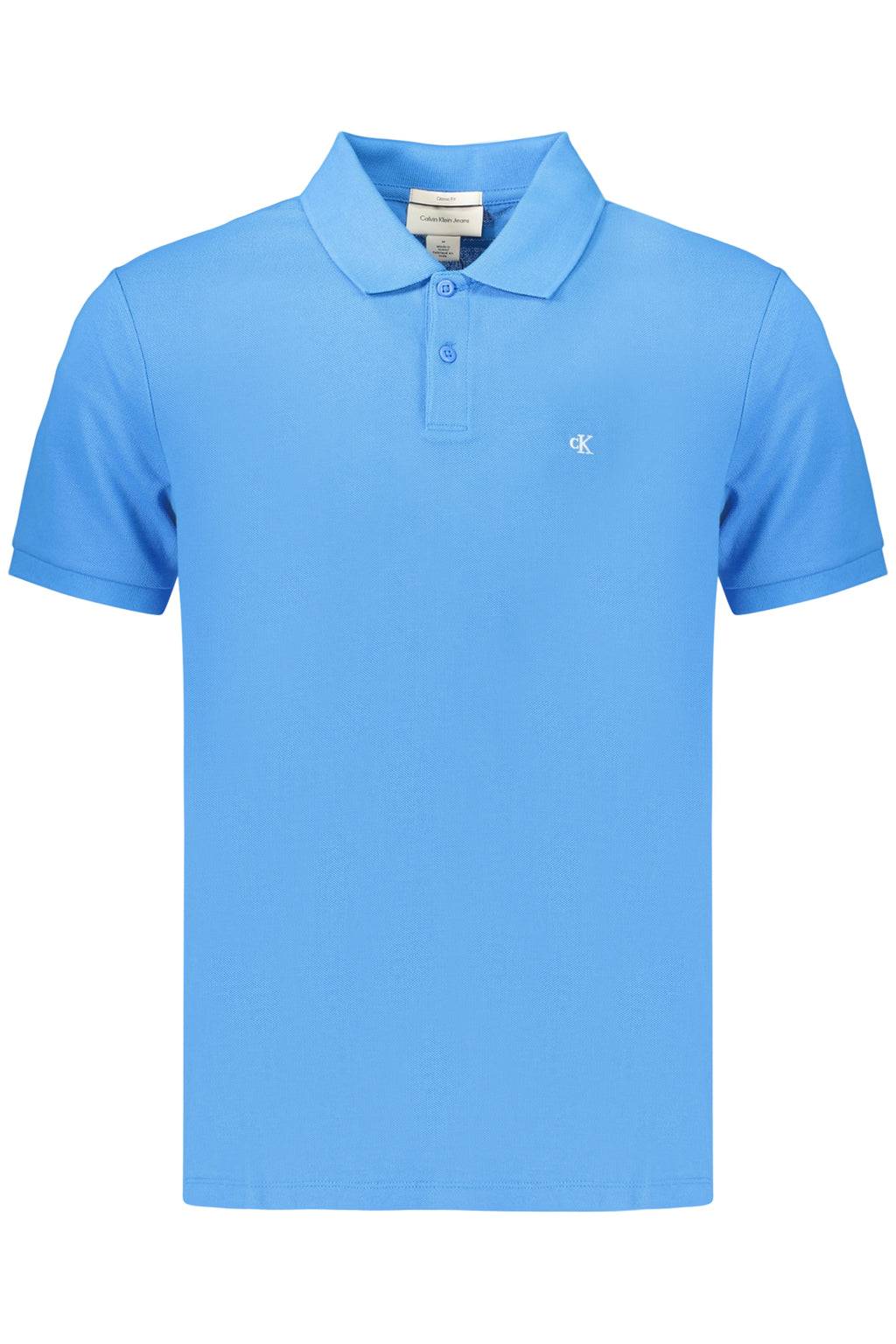 CALVIN KLEIN POLO MANICHE CORTE UOMO AZZURRO