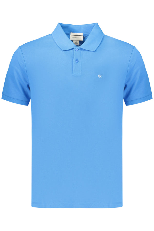 CALVIN KLEIN POLO MANICHE CORTE UOMO AZZURRO