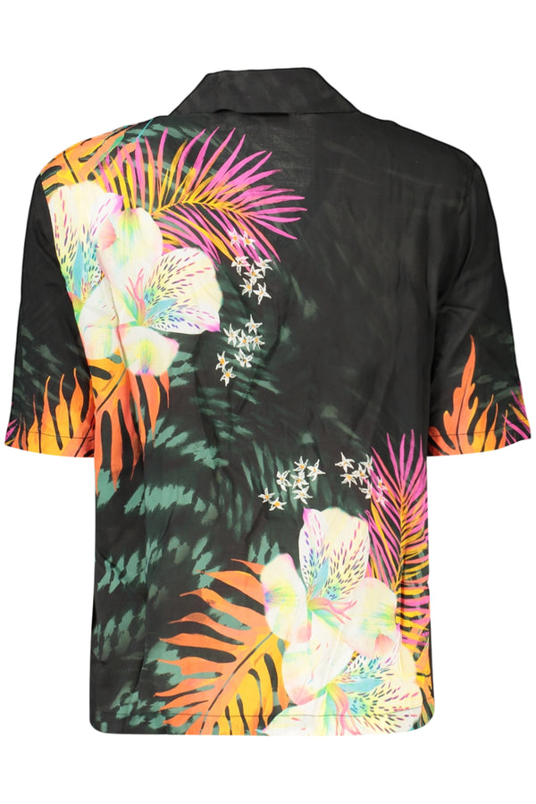 DESIGUAL CAMICIA MANICHE CORTE DONNA NERO