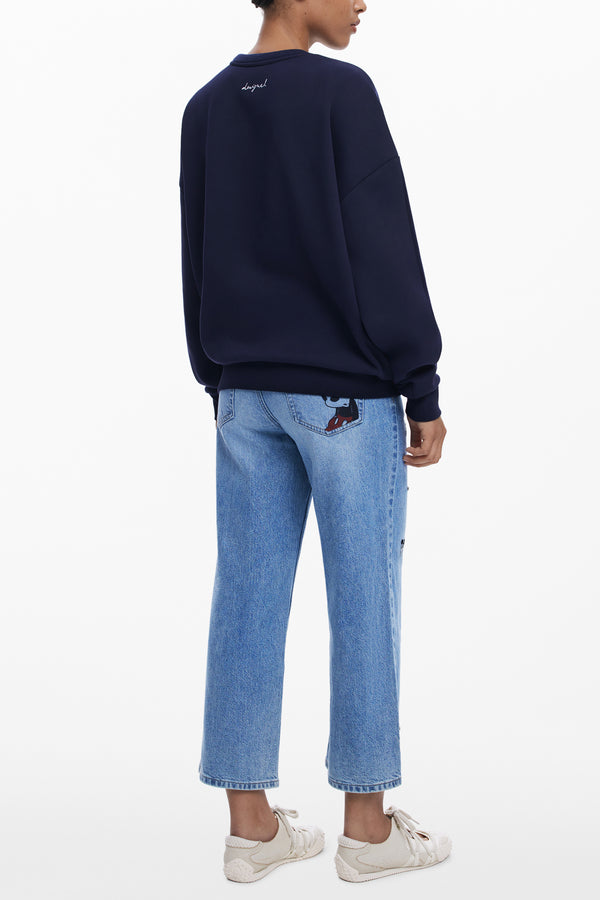 DESIGUAL FELPA SENZA ZIP DONNA BLU