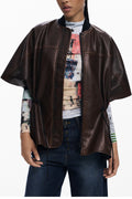 DESIGUAL PONCHO DONNA MARRONE