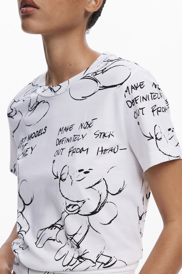 DESIGUAL T-SHIRT MANICHE CORTE DONNA BIANCO