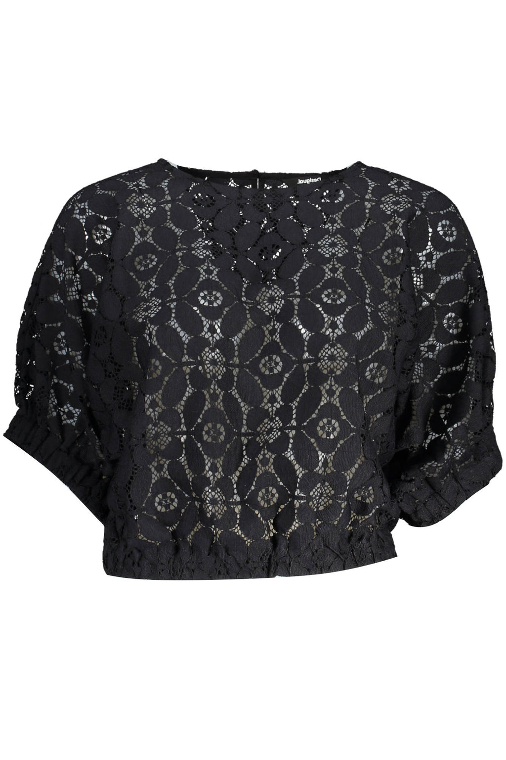 DESIGUAL T-SHIRT MANICHE CORTE DONNA NERO