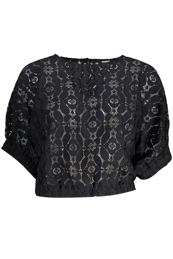 DESIGUAL T-SHIRT MANICHE CORTE DONNA NERO
