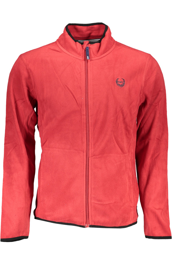 GIAN MARCO VENTURI FELPA CON ZIP UOMO ROSSO