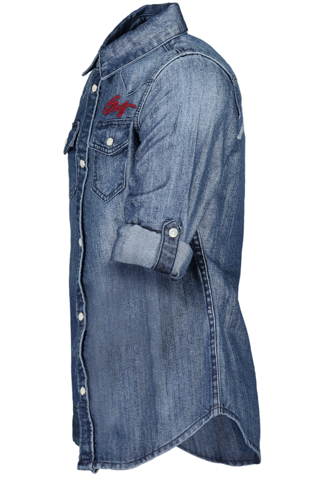 GUESS JEANS CAMICIA MANICHE LUNGHE BAMBINA BLU