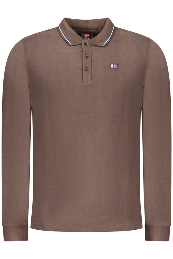 NORWAY 1963 POLO MANICHE LUNGHE UOMO MARRONE