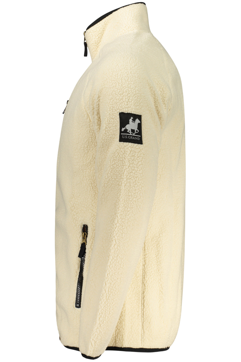 U.S. GRAND FELPA CON ZIP UOMO BIANCO