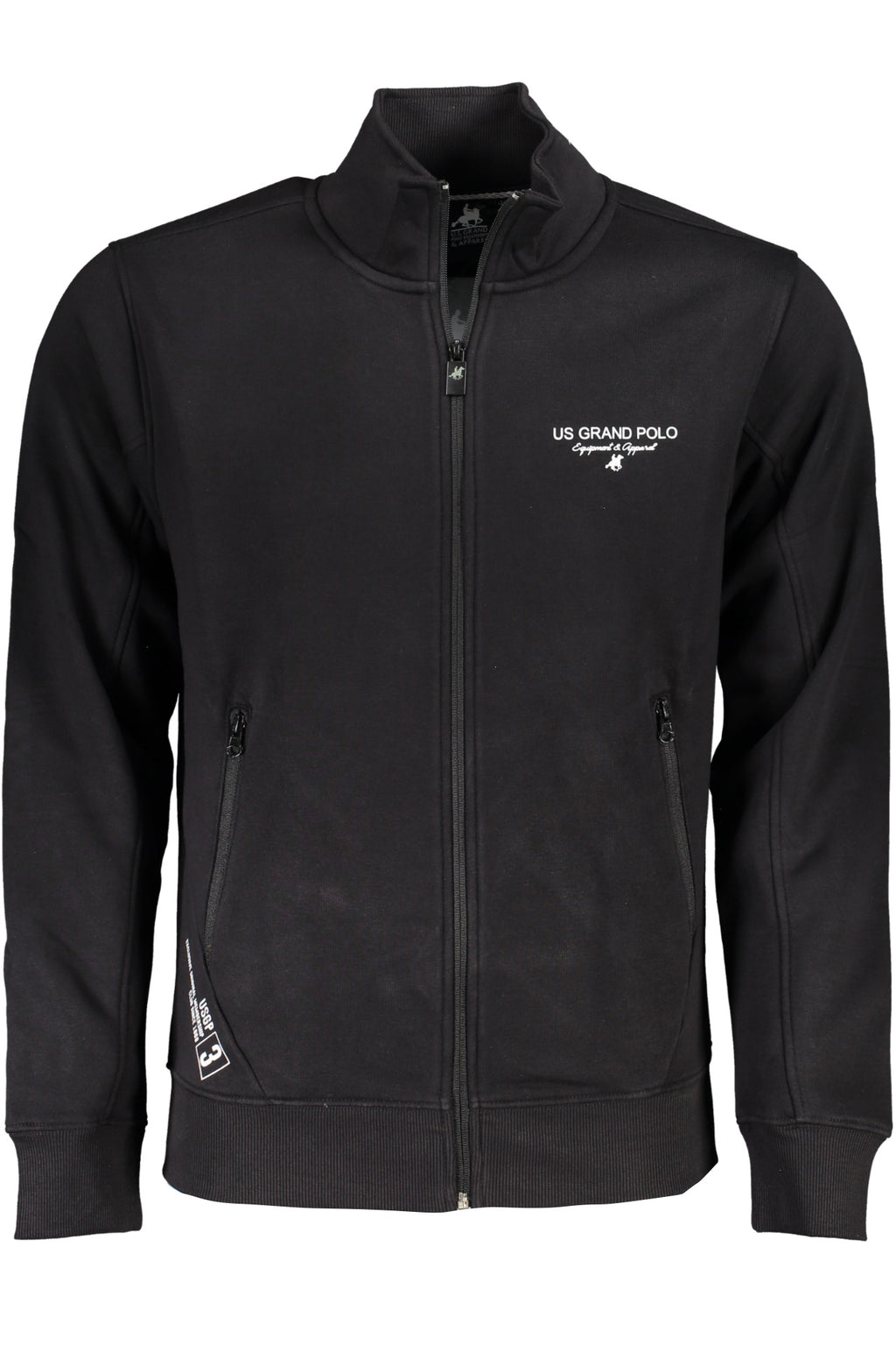 U.S. GRAND FELPA CON ZIP UOMO NERO
