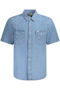 WRANGLER CAMICIA MANICHE CORTE UOMO AZZURRO