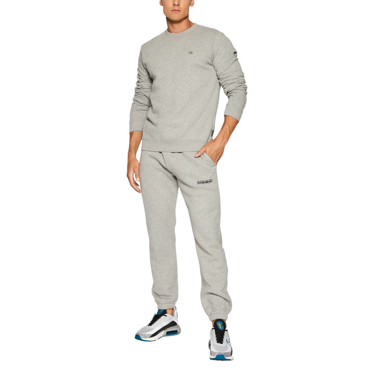 Napapijri Felpe Uomo Grigio 80% cotone  -20% poliestere
