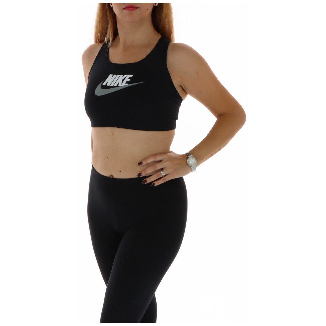 Nike Top Donna Nero 18% elastan  -82% poliestere