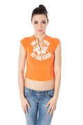 ZUELEMENTS T-SHIRT MANICHE CORTE DONNA ARANCIO